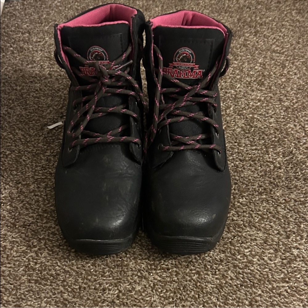 Brahma Black and Pink Ankle Boots